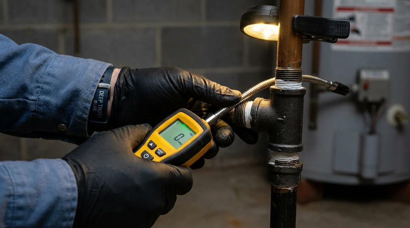 Gas leak detection with electronic sniffer by Johns Plumbing LLC in Monte Rio