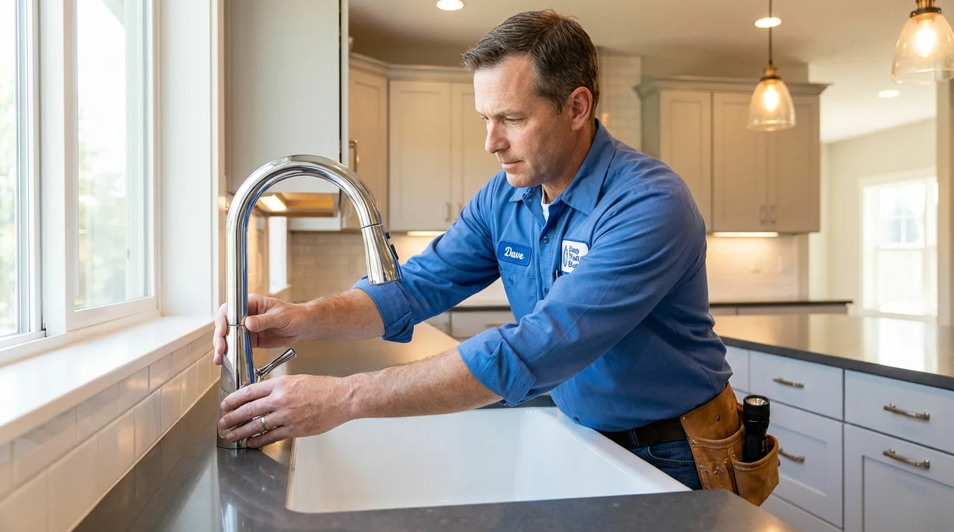 Kitchen faucet installation by Johns Plumbing LLC in Monte Rio