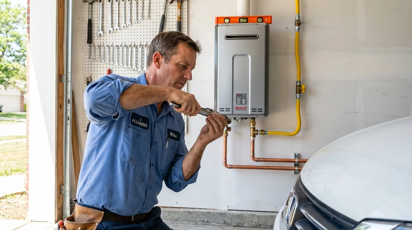 Tankless water heater installation by a Johns Plumbing LLC plumber in Monte Rio